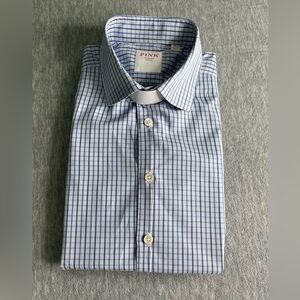 Thomas Pink men’s Blue Dress Shirt Classic Gingham size 15,5 # 120